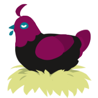 A sable and wine chicken with a head pattern