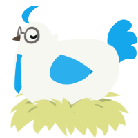 A white and sky chicken
