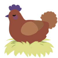 A russet and brown chicken