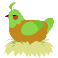 A ochre and grass chicken with a head pattern