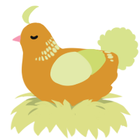 A orange and lemon chicken with a neck-band pattern