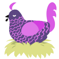A overcast and orchid chicken with a lace pattern