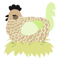 A beige and apple chicken with a lace pattern