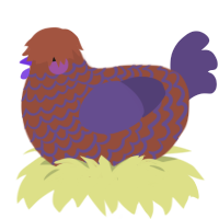 A russet and overcast chicken with a lace pattern
