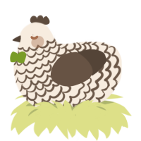 A cream and bark chicken with a lace pattern