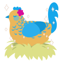 A honey and sky chicken with a half-lace pattern