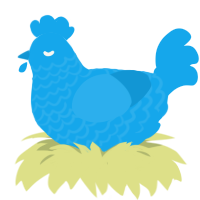 Spectrum Blue, a sky chicken with a lace pattern