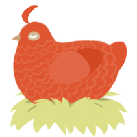 Char, a vermilion chicken with a lace pattern