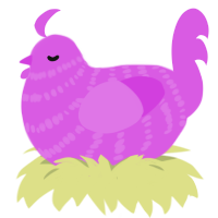 A orchid chicken with a bar pattern