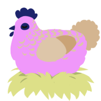 A lavender and beige chicken with a half-lace pattern