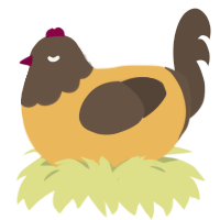 A honey and bark chicken with a head pattern