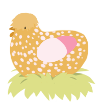 A honey and rose chicken with a speckle pattern