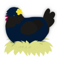 A tumblr and sable chicken with a head pattern
