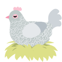 A silver and mist chicken with a double-lace pattern