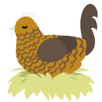 Noodle Soup, a ochre and bark chicken with a lace pattern
