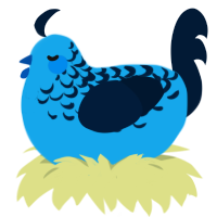 A sky and tumblr chicken with a half-lace pattern