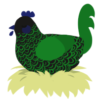 A sable and leaf chicken with a double-lace pattern