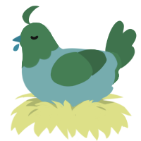 A aqua and viridian chicken with a head pattern