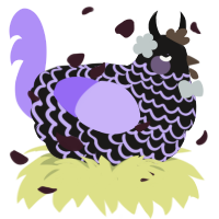 A sable and lilac chicken with a lace pattern