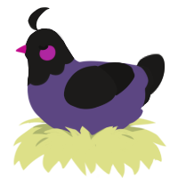 Kowaishi, a overcast and sable chicken with a head pattern