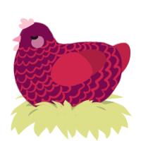 (unnamed), a wine and crimson chicken with a lace pattern