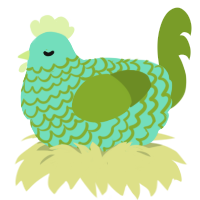 (unnamed), a mint and chartreuse chicken with a lace pattern