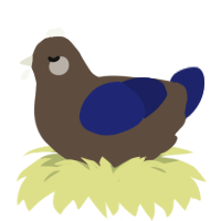 A bark and navy chicken