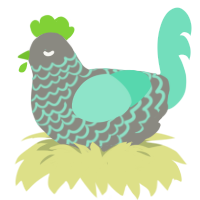 A ash and mint chicken with a lace pattern