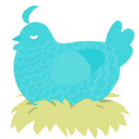 A aqua chicken with a lace pattern