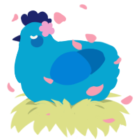 A cerulean and sapphire chicken