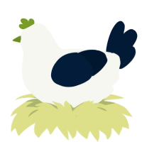 A white and tumblr chicken