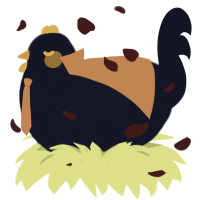 A tumblr chicken with a lace pattern