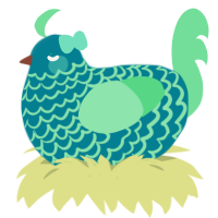 EGG DAY, a sea and spring chicken with a lace pattern