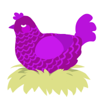 A plum and amethyst chicken with a lace pattern
