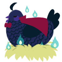 A navy and tumblr chicken with a lace pattern