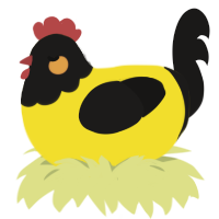 A yellow and sable chicken with a head pattern