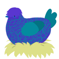 A indigo and sea chicken with a double-lace pattern