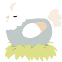 foog, a silver and cream chicken with a head pattern