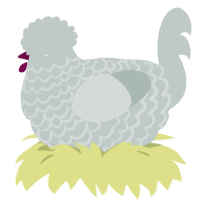 A silver chicken with a lace pattern
