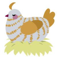 500 eggs, a mist and gold chicken with a bar pattern