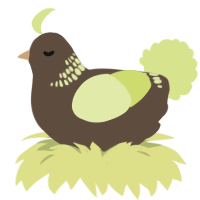 A bark and lemon chicken with a neck-band pattern