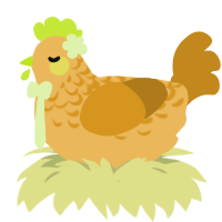 A honey and ochre chicken with a half-lace pattern