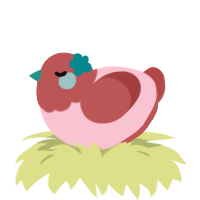 A rose and red chicken with a head pattern