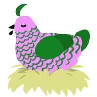 A lavender and leaf chicken with a lace pattern
