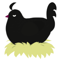 A black chicken with a half-lace pattern