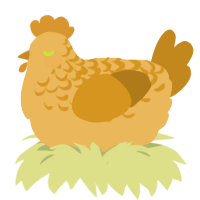 A honey and ochre chicken with a half-lace pattern