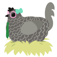 A grey and ash chicken with a lace pattern