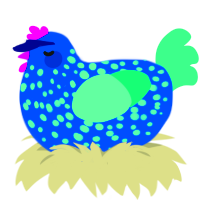GALAXY MAIL, a ultramarine and spring chicken with a speckle pattern