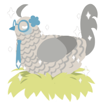 A beige and ash chicken with a lace pattern
