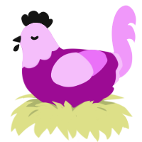 (unnamed), a plum and lavender chicken with a head pattern